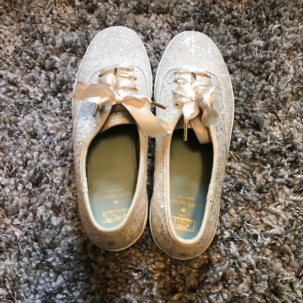 Keds by Kate Spade. White sequin shoes.